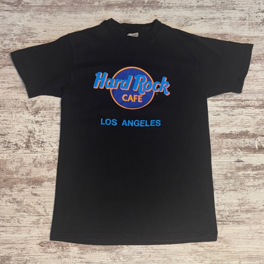 Hard Rock‎ Cafe Black Tee with Blue and Orange Logo